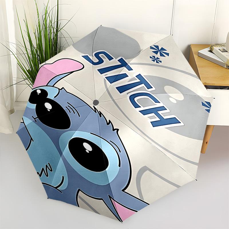 

Stitch, Cute Themed Automatic Opening and Closing Umbrella, Brightly Colored 8-rib Portable Umbrella, Suitable for Men and Women, A Perfect Gift for C