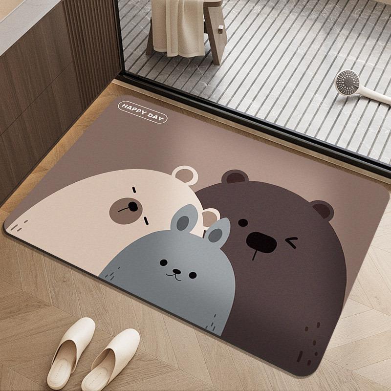 Bathroom Absorbent Floor Mat Household Absorbent Anti Slip Foot Mat Bathroom Door Resistant To Dirt and Easy To Maintain
