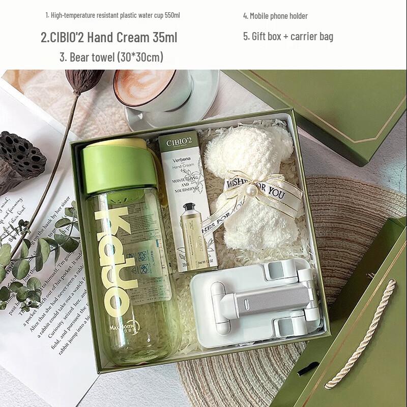 Minimalist Water Bottle Gift Set Package 4 (Water Bottle, Towel, Hand Cream, Stand)