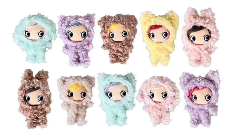 Ilmer Happy Doll Animals Hapiani, 10cm in length, palm-sized plush charm, 1 of 11 varieties, a surprise toy that you'll never know what you'll get.