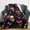 1pc Purple Skull blanket Lightweight Flannel Throw for Sofa Bed Travel Camping Livingroom Office Couch Chair