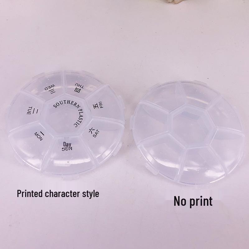 7-Day Round Portable Pill Box with 7 Compartments