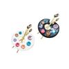 Painting Palette Brooches Women Men Crystal Enamel Black White Drawing Lovers Brooches Gifts