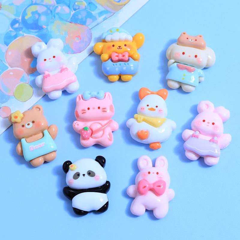 Cartoon Rabbit & Duck Resin Accessories - Shoe Buckles & Hair Clips