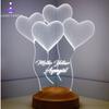 Επιτραπέζιο φωτιστικό Led με θέμα 3D Classic Hearts Δώρα γενεθλίων