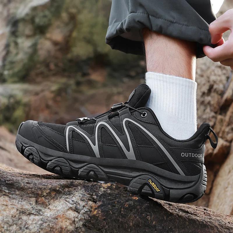 Hiking Shoes Men Shoes Soft Low-top Comfortable Anti-slip Lightweight Outdoor Flat Breathable Casual Running Shoes Men