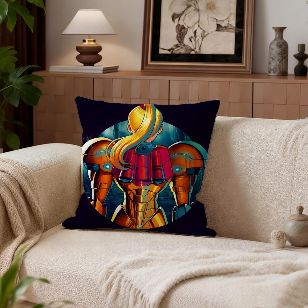 Action Metroid Cushion Cover Cushion Cover Set 4Pcs 50x50 45x45 40x40 Pillowcase Decorative Sofa Home Decor