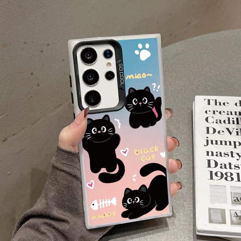Χαριτωμένη Θήκη Γάτας Για iPhone 16 Samsung A55 A35 A34 S24 FE Xiaomi Redmi Note 13 Pro 14C Huawei Honor 200 Αντικραδασμική Θήκη Τηλεφώνου Αντιχαρακτική Πλήρης Κάλυψη