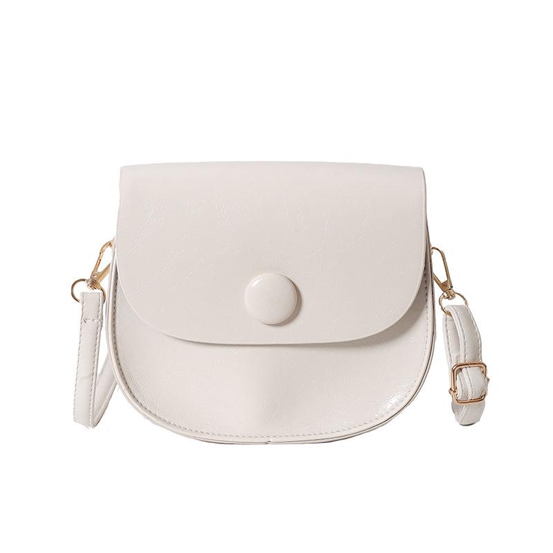 2024 Winter Textured Stylish Women's Crossbody Saddle Bag - Korean Style