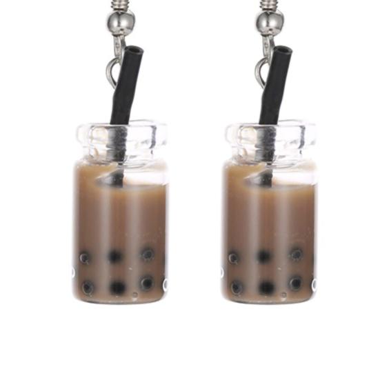Hooks Earrings Bubble Tea Long Dangle Women Drink Drop Earrings Jewelry for Party