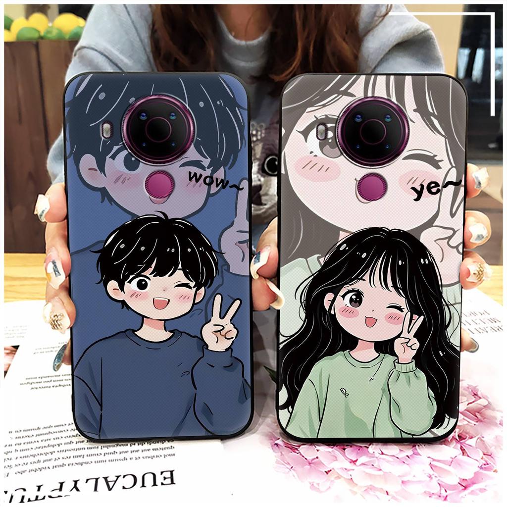 Shockproof Couple Phone Case For Nokia 5.4 Durable Phone Pouch Dirt-resistant Protective Anti-knock TPU Graffiti Cute