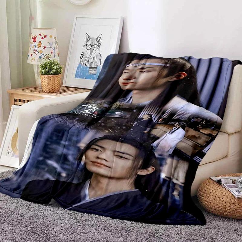 Drama The Untamed xiao zhan wang yi bo Weiche Überwurfdecke, Überwurfdecke, weiche Cartoon-bedruckte Tagesdecke, Tagesdecke, Sofa-Geschenk
