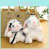 Plush Bunny Keychain With Pearl Necklace For Girls Backpack Decor
