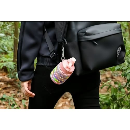 JIAXIN 500ml Foldable Water Bottle, Sports Drink Compatible, Hiking, Silicone Water Bottle, Cup, Plastic Soft Flask, Flex Water Pack, Silicone Bottle,