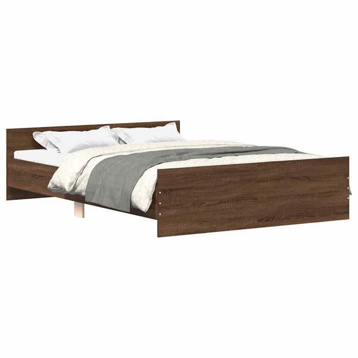 VidaXL Cadre de lit tête de lit et pied de lit chêne brun 120x200 cm 3203746