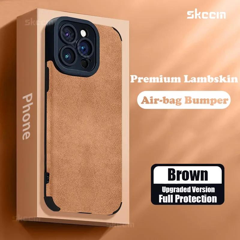 Fashion Case For iPhone 16 15 14 13 12 11 Pro Max X XS XR 8 7 Plus Mini Fur Leather Full Lens Protection Cases Cover