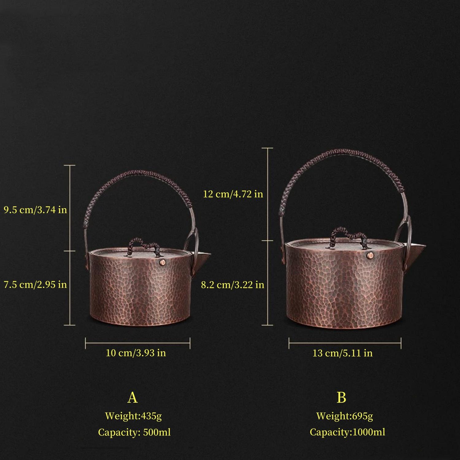 

Винтажный кофейник из чистой меди, переносной термостойкий чайник с фильтром и молотковой текстурой, чайная утварь, чайник ручной работы, посуда для питья