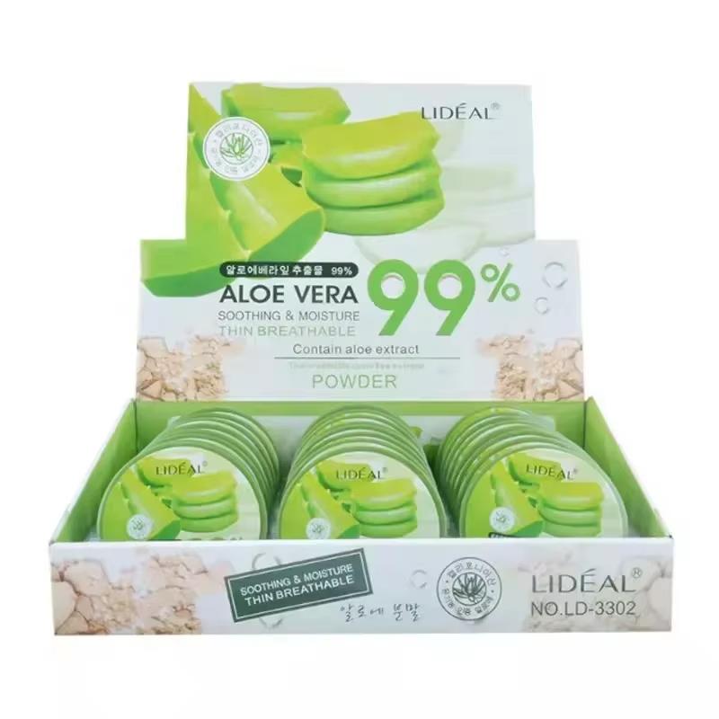 99% Aloe Vera Erweichungspuder Wasserfester, feuchtigkeitsspendender Concealer Foundation Festes Make-up Ölkontrolle Gesichts-Make-up Kosmetik