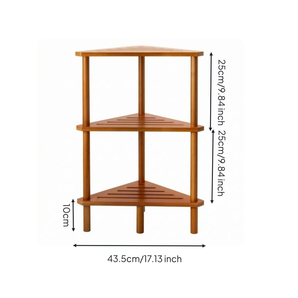 3-Tier Corner Shelf Freestanding Triangular Space-Saving for Small