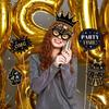 36pcs Black Gold Birthday Photography Props Paper Dress Up Costume Mask Photo Booth Props  Kids Gift