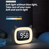 Night Light Music Alarm Clock Cartoon Voice Control Table Clock LED Digital Clock USB Rechargable Home Decoration