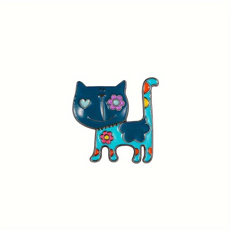 Colorful Cartoon Cat Enamel Brooch Pins Cute Fashion Painted Scarf Buckle Stylish Mixed-Color Cat Brooches for Women