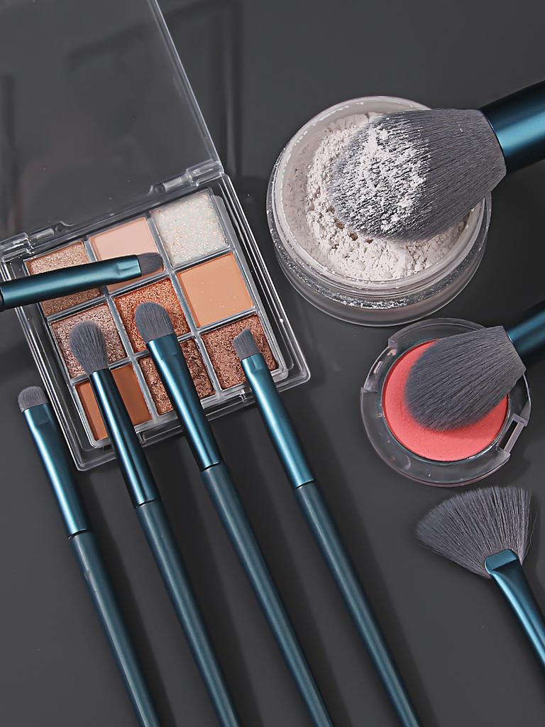 13PCS portable loose powder, blush, eyeshadow and concealer makeup brush set + large-capacity makeup brush storage bag