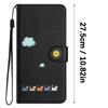 Artistic Feline Design Shockproof Flip Cover Case Protective Housing With Magnetic Snap Stand Function & Card Pockets