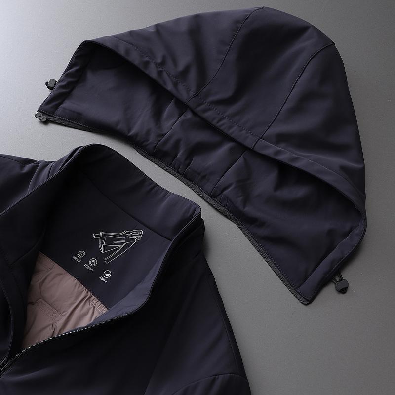 Removable Hat Warm Cotton Jacket for Middle-aged and Elderly People, Men's Winter Fit Top, Casual and Fashionable Jacket