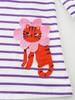 Autumn New Children's Dress: Animal Applique Princess Skirt, Striped Design for Toddlers and Girls