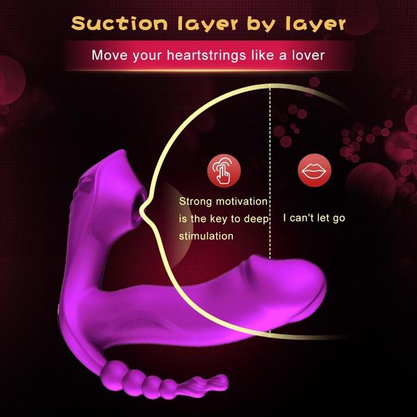 3 IN 1 Sucking Vibrator 7 Mode Vibrating Sucker Anal Vagina Clitoris Stimulator Wearable Oral Suction Erotic Sex Toys for Women Orgasm