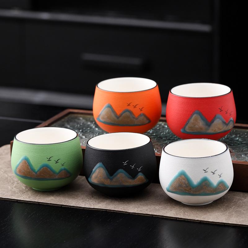 Guochao Hand-Painted Ten Thousand Li Rivers & Mountains Tea Set - Creative Gift Box with Tea Cups