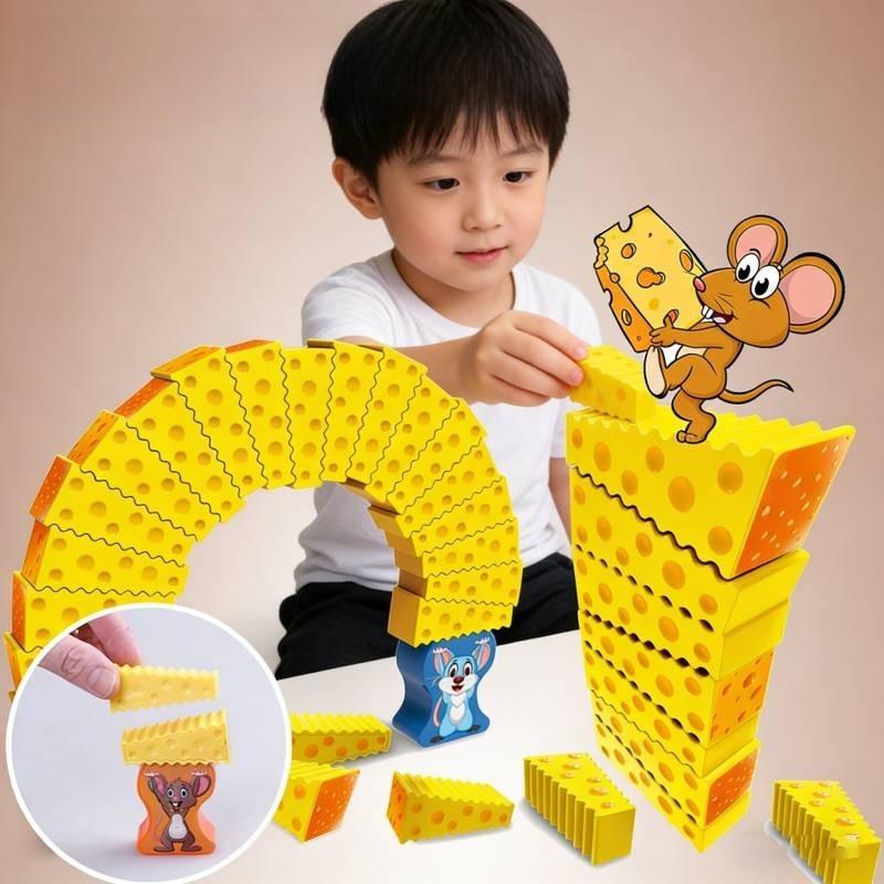 Mouse Cheese Stack Tower Stacking Toy For Kids With Visual And Handeye Coordination Development