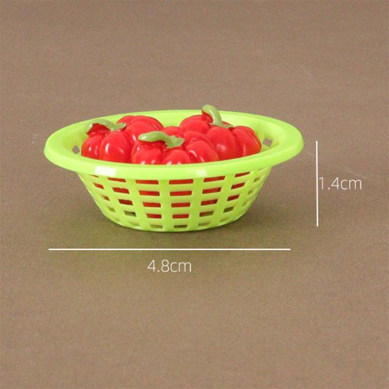 Dollhouse Simulation Vegetable Basket Set Dollhouse Decoration Mini Play Toys Kitchen Life Scene Model Accessories Props