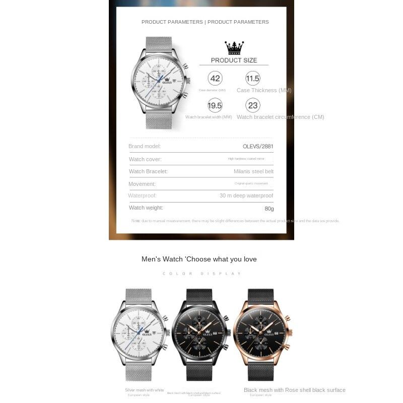 OLEVS Brand Watch Chronograph Watch Waterproof Luminous Men Watch  Watch