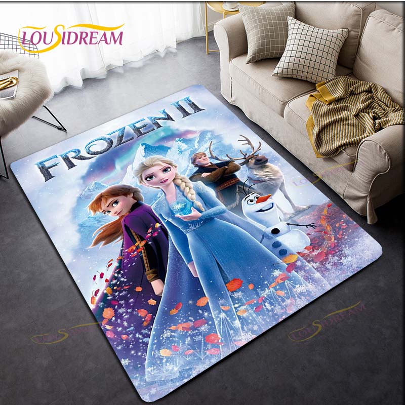 3D Printing Rug for Kitchen Doormat Bedroom Anime Frozen Carpets for Living Room Laundry Bathroom Non-slip Floor Mat