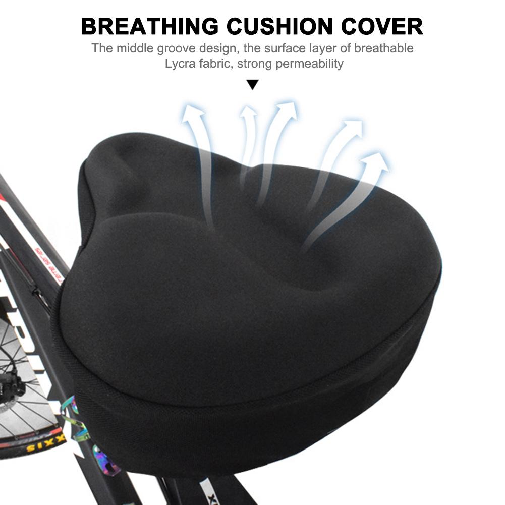 Electric Bicycle Saddle Seat Soft Thickened Electric Bike Gel Pad Cushion Cover with Fixed Strap+Drawstring Design