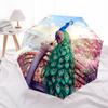 1 PC Automatic Folding Umbrella - Peacock Garden Pattern, Portable & Foldable Design with 8 Ribs, Christmas Birthday Gifts