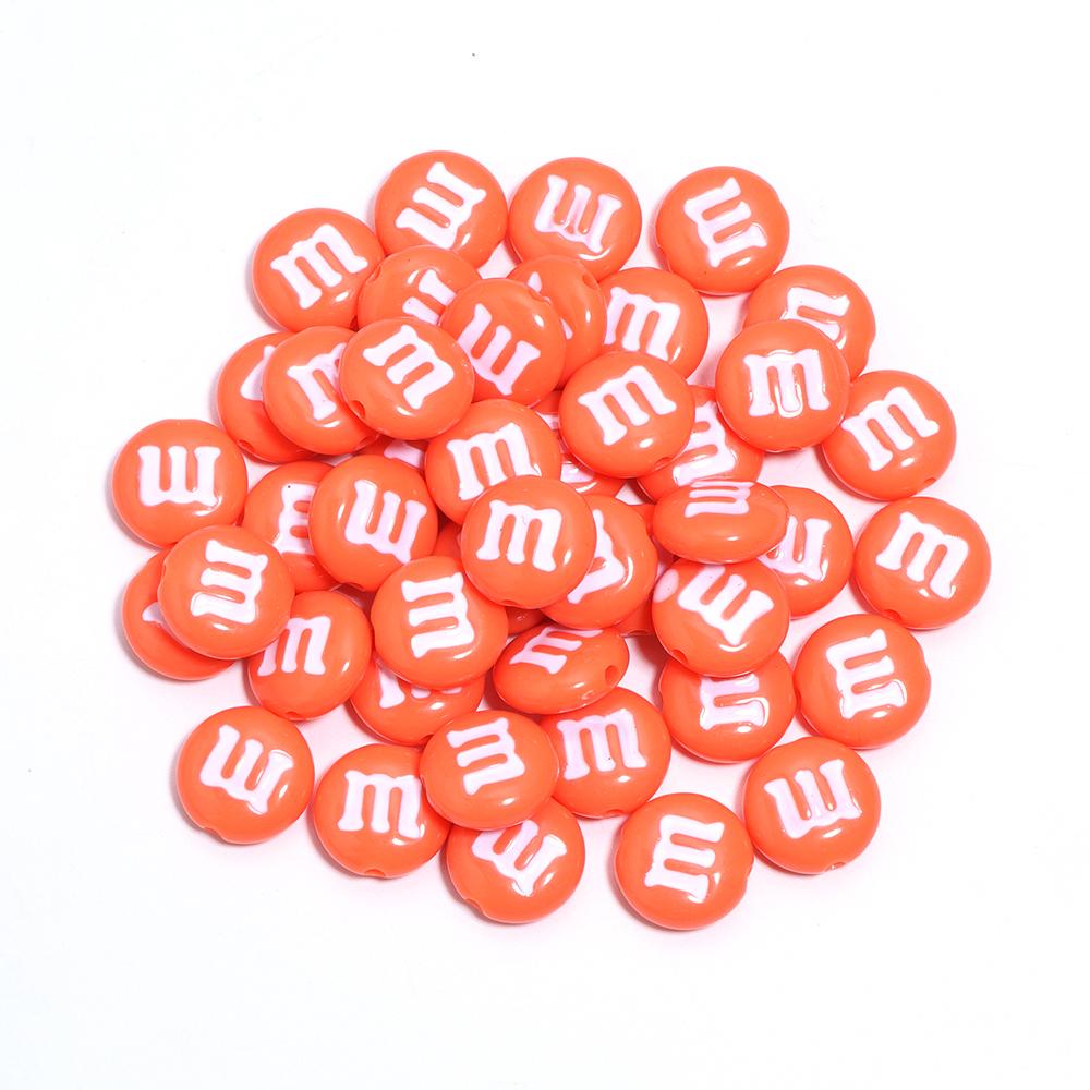 20pcs/lot Acrylic Cartoon m Bean Beads Color Handmade Spacer Charm Bead for Jewelry Making DIY Bracelet Decoration Accessories
