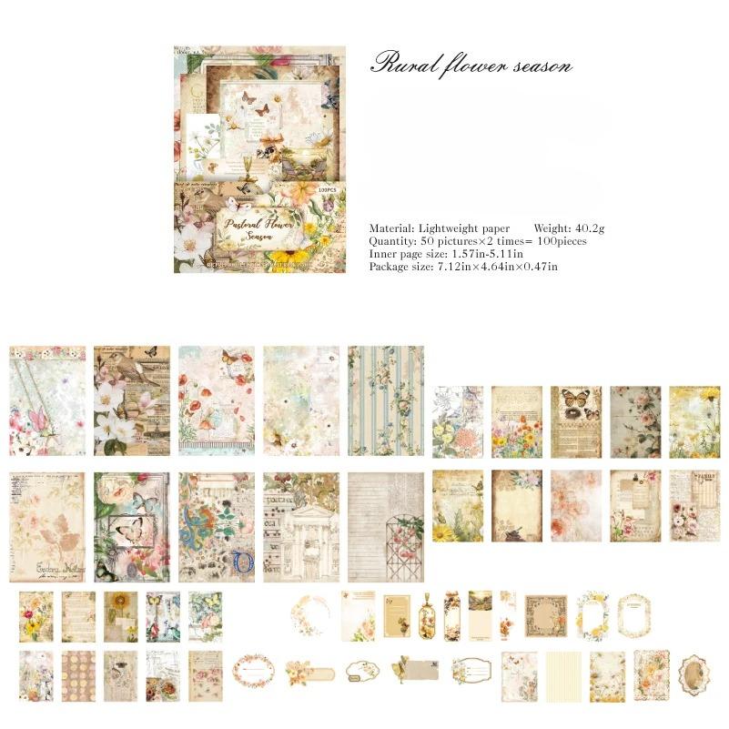 Vintage Decor Scrapbooking Materials Paper Combo Kit DIY Junk Journal Collage Photo Album Retro Background