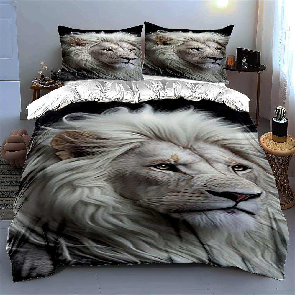 Majestic Lion Portrait. Bedding Duvet Cover Sets Duvet Covers Pillowcases Gifts (1 * Duvet Cover 2 * Pillowcases, Without Duvet Insert)