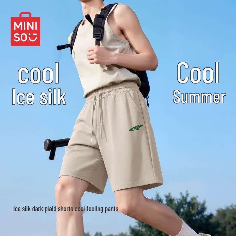 MINISO Men's Ice Silk Summer Casual Sports Shorts