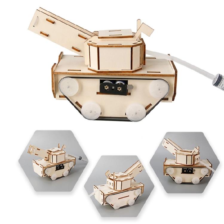 Wood Interactive Project Creative Motorized Tank Toy For Childrens Science Education Creative DIY Electric Tank Toy