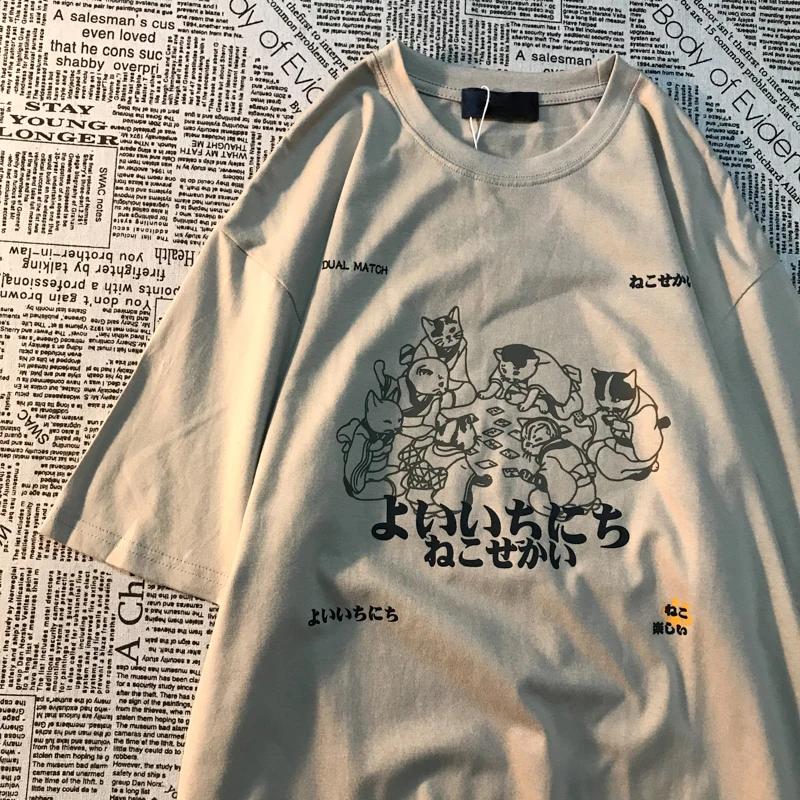 It's Like A New Year American Retro Fun Printed Short Sleeved T-shirt With Trendy Men women's Street Style Loose Half Sleeve