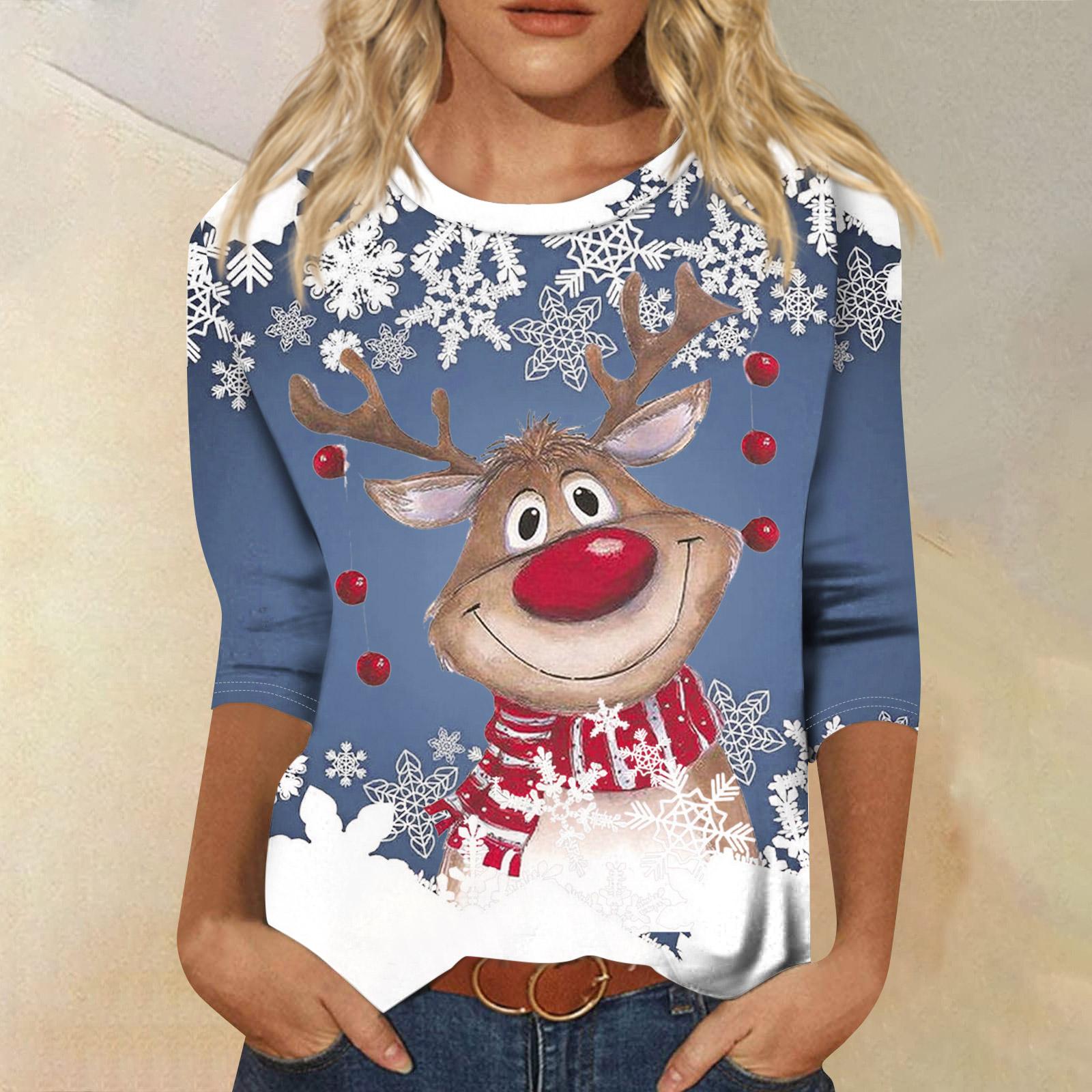 

Женская модная повседневная свободная футболка с круглым вырезом и рукавами 3/4 с принтом, женский топ M розовый