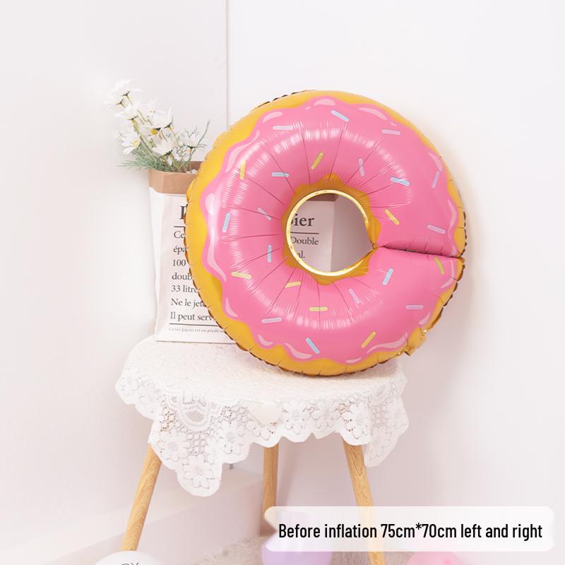 Cartoon Donut Number Balloon for 1st Birthday Party Decorations and Photo Props