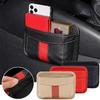 Car Leather Storage Bag Small Debris Organizer Hanging Cell Phone Mobile Bag for Stowing Tidying Charging Universal Accessories