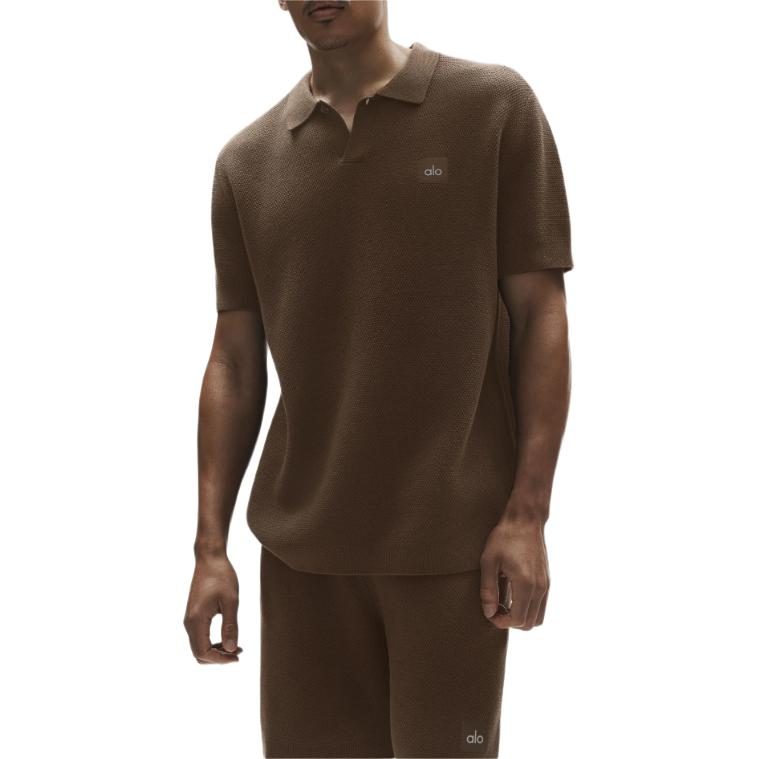 Alo Yoga Sports Club Sweater Knit Polo Shirt Men's m1250r