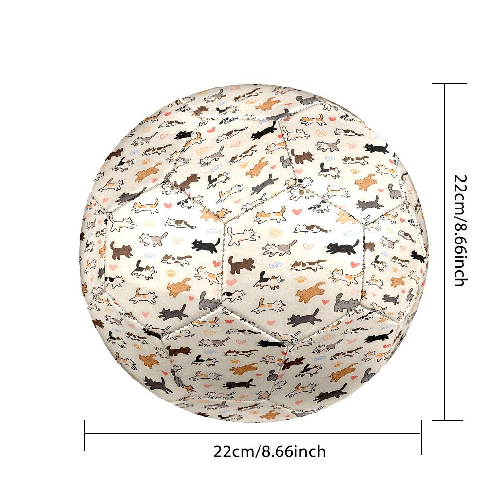 1pc Cats Cream Background Size 5 Soccer Ball Professional Match Training Football Indoor &Outdoor Sports Ball Lightweight Durable C6519