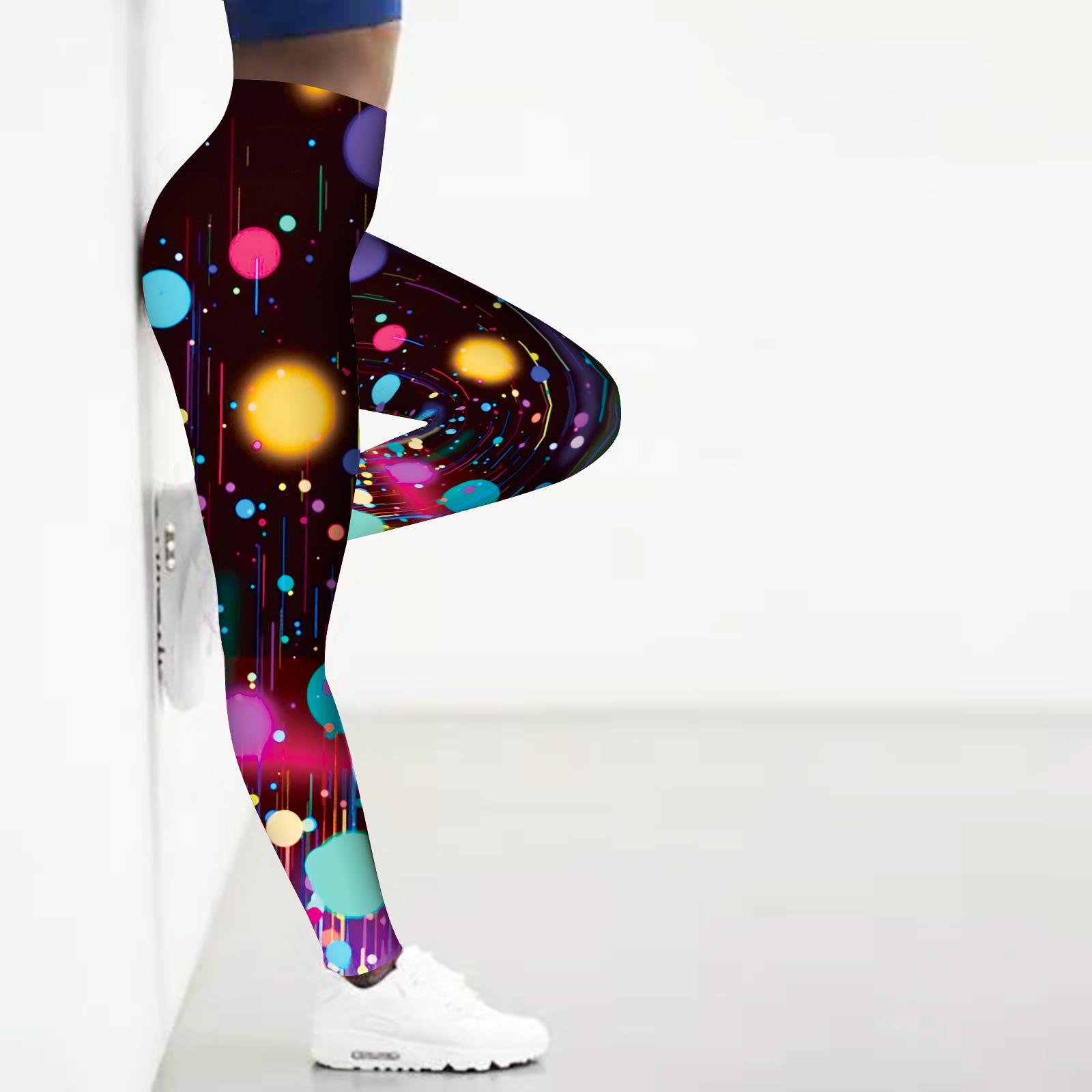 

Жіночі легінси для йоги Gunpey-Reverse Prints Stretch, Fitness Running Gym Sports Active Pants 8XL чорний